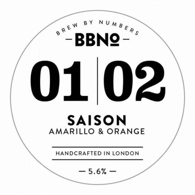 01|02 Saison - Amarillo & Orange 5.5%, Brew By Numbers, England