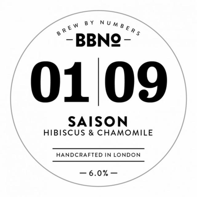 01|09 Saison - Hibiscus & Chamomile 6.0%, Brew By Numbers, England