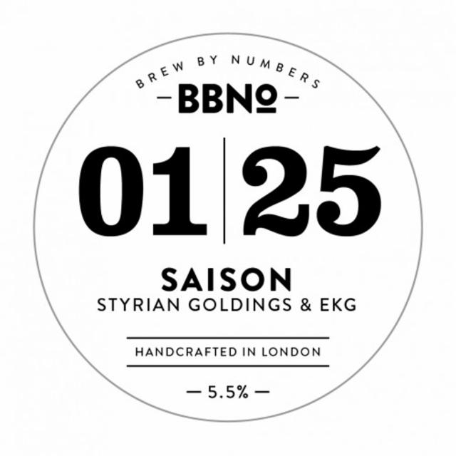 01|25 Saison - Styrian Goldings & EKG 5.5%, Brew By Numbers, England