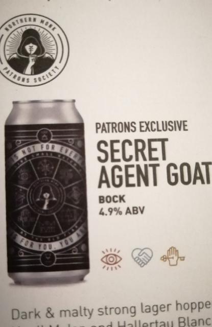 020 Secret Agent Goat - Patrons Society Exclusive 4.9%, Northern Monk Brew Co., England