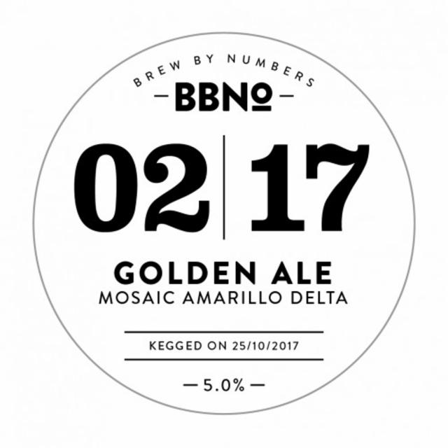 02|17 Golden Ale - Mosaic Amarillo Delta 5.0%, Brew By Numbers, England