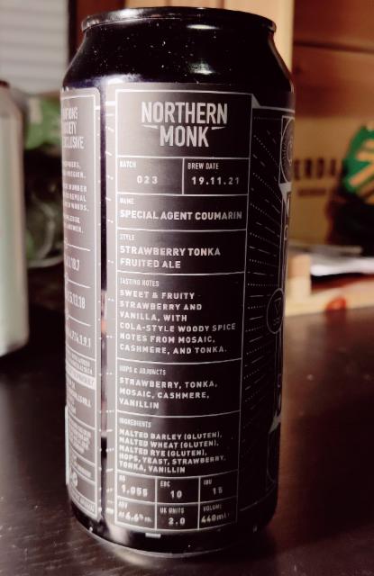 023 Special Agent Coumarin 4.6%, Northern Monk Brew Co., England