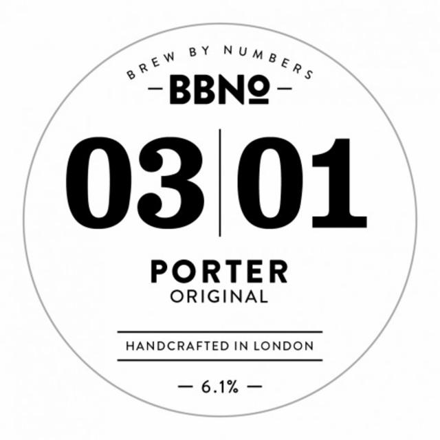 03|01 Porter - Original 6.0%, Brew By Numbers, England