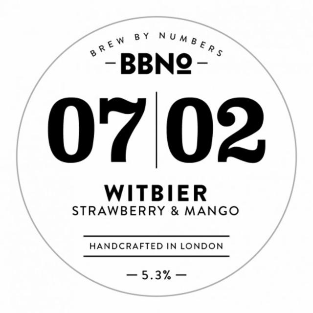 07|02 Witbier - Strawberry & Mango 5.0%, Brew By Numbers, England