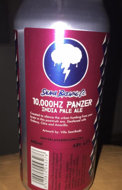 10,000Hz Panzer 6.2%, Salama Brewing Company, Finland