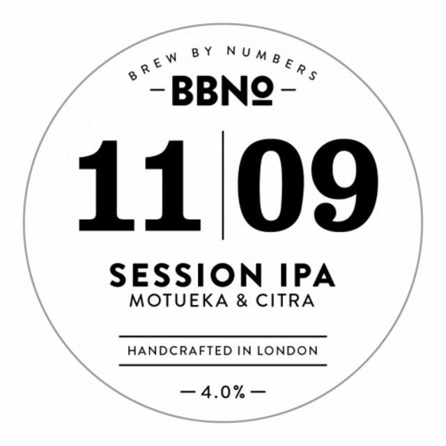 11|09 Session IPA - Motueka & Citra 4.2%, Brew By Numbers, England