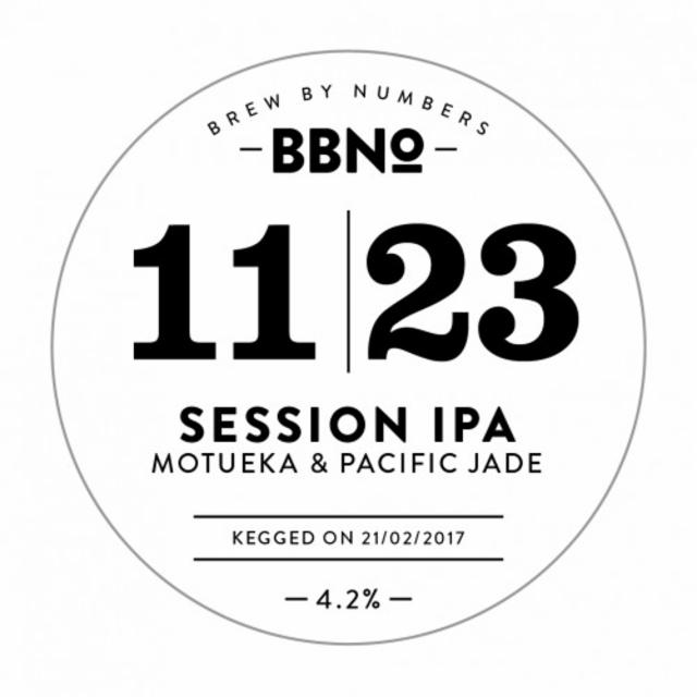 11|23 Session IPA - Motueka & Pacific Jade 4.1%, Brew By Numbers, England