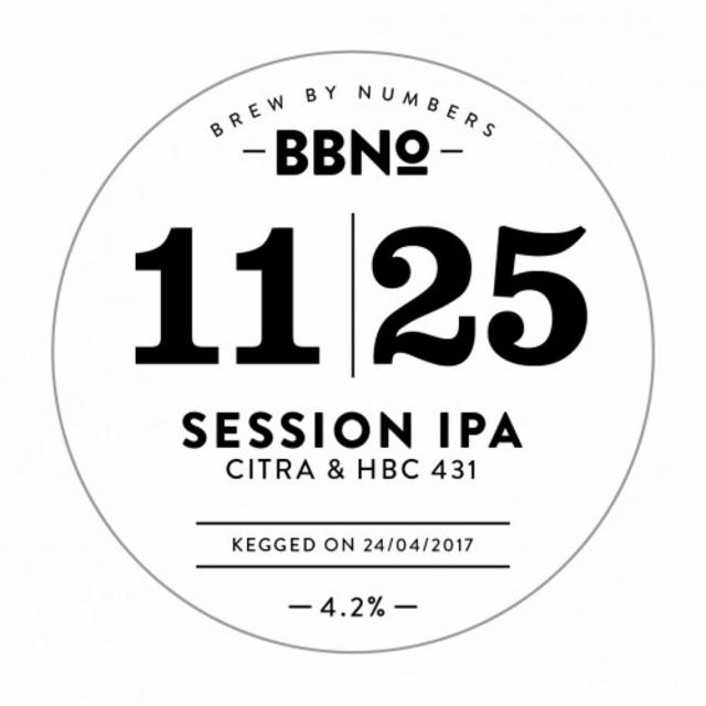 11|25 Session IPA - Citra & HBC 431 4.2%, Brew By Numbers, England