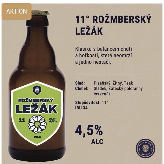 11 Rozmbersky Lezak 4.5%, Pivovar Rožmberk, Czech Republic