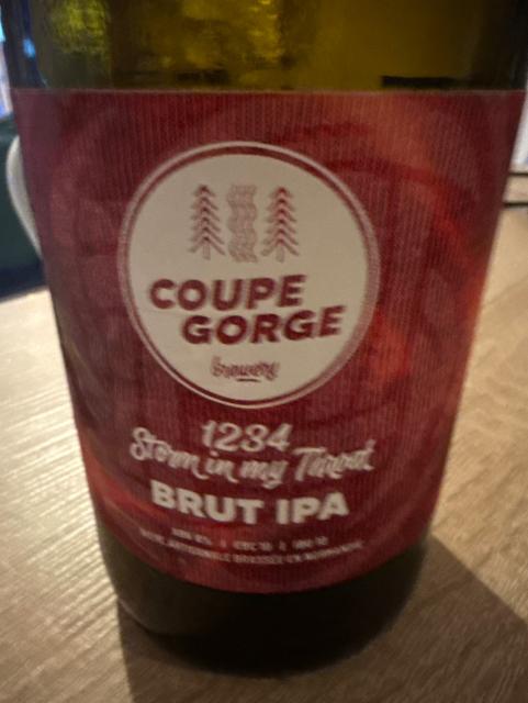 1234 storm in my throat, Coupe Gorge Brewery