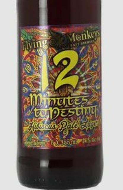 12 Minutes To Destiny: Hibiscus Pale Lager 4.1%, Flying Monkeys Craft Brewery, Canada