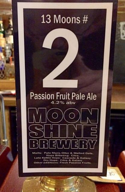 13 Moons # - No.2 Passion Fruit Pale Ale 4.2%, Moonshine Brewery, England