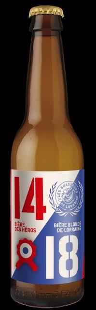14 18 bière des héros 5.0%, Les Brasseurs De Lorraine, France