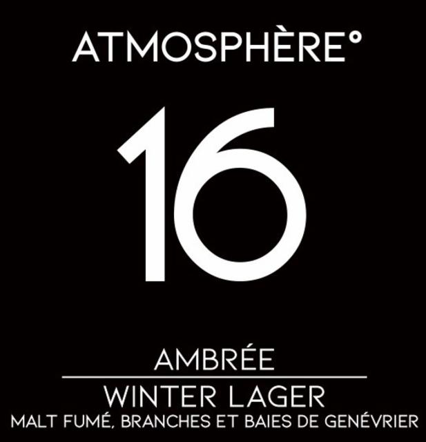 16 Ambrée - Winter Lager 5.0%, Brasserie Atmosphère, France