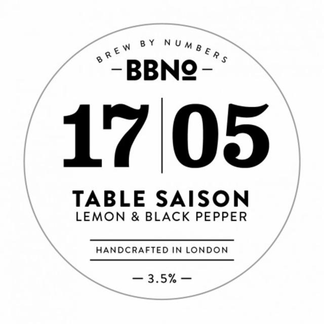 17|05 Table Saison - Lemon & Black Pepper 3.5%, Brew By Numbers, England