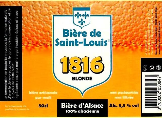 1816 Blonde 5.5%, Brasserie De Saint-Louis, France