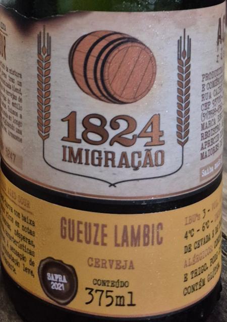 1824 Imigração Gueuze Lambic 6.0%, Cervejaria Imigração, Brazil