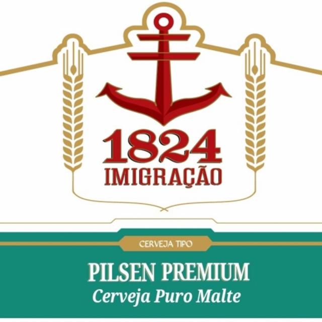 1824 Imigração Pilsen Premium 4.8%, Cervejaria Imigração, Brazil