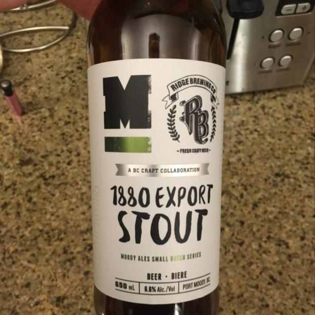 1880 export stout 6.6%, Ridge Brewing Company, Canada