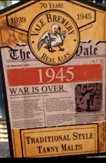 1945 War Is Over 4.5%, Vale Brewery, England