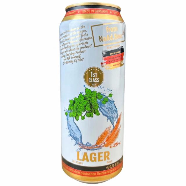 1st Class Lager 4.1%, Noad.beer, Germany