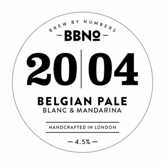 20|04 Belgian Pale - Blanc & Mandarina 4.5%, Brew By Numbers, England