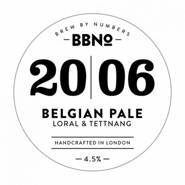 20|06 Belgian Pale - Loral & Tettenang 4.5%, Brew By Numbers, England