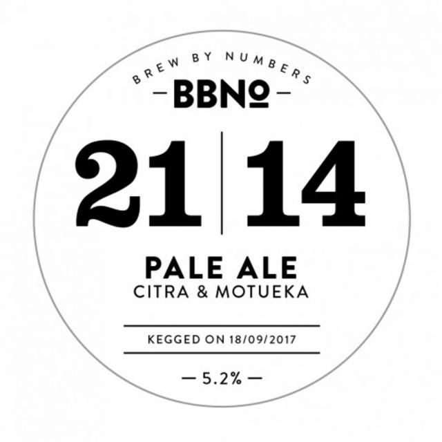 21|14 Pale Ale - Citra & Motueka 5.2%, Brew By Numbers, England