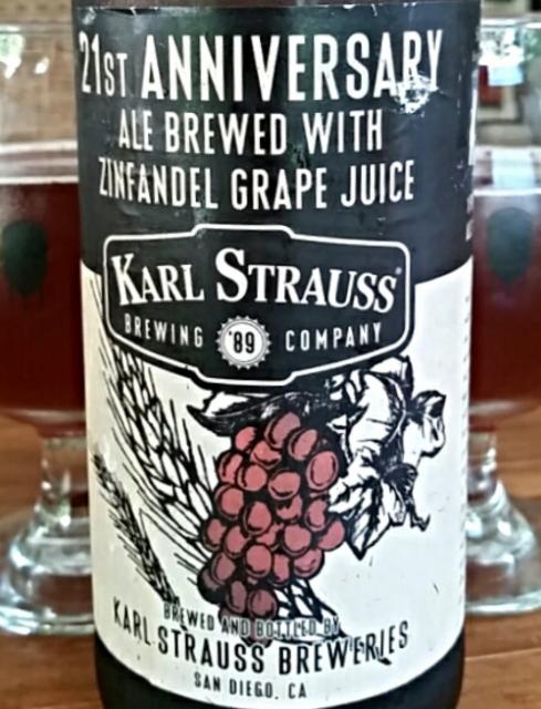 21st Anniversary Ale With Zinfandel Grape Juice 10.2%, Karl Strauss Brewing Company, United States