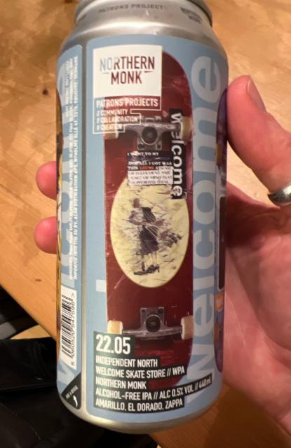 Patrons Project 22.05 / Welcome Skate Store 0.5%, Northern Monk Brew Co., England