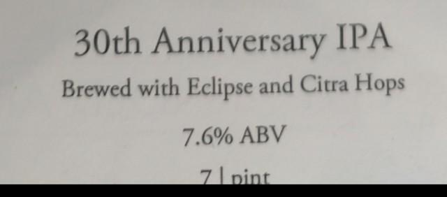 30th Anniversary IPA 7.6%, Saint Arnold Brewing Company, United States