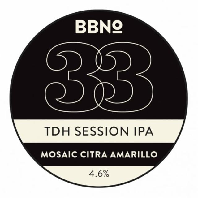 33 TDH Session IPA - Mosaic Citra Amarillo 4.6%, Brew By Numbers, England