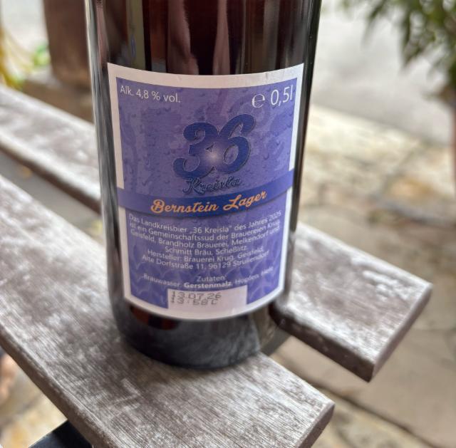 36 Kreisla Bernstein Lager 2025 4.8%, Brauerei Krug Geisfeld, Germany