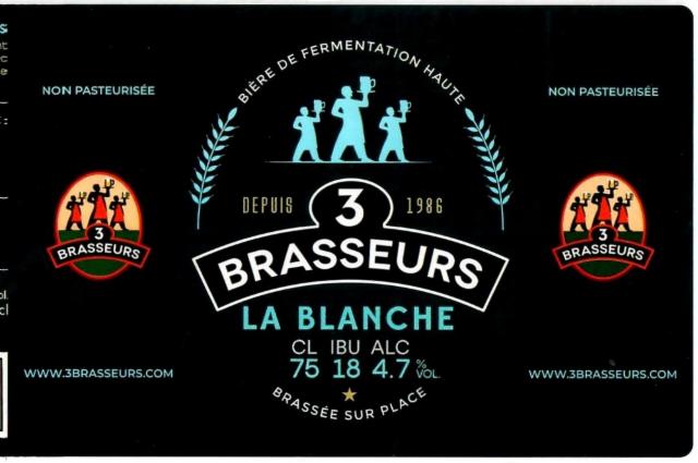 3 Brasseurs Blanche / White 4.7%, Les 3 Brasseurs / The 3 Brewers Lille, France