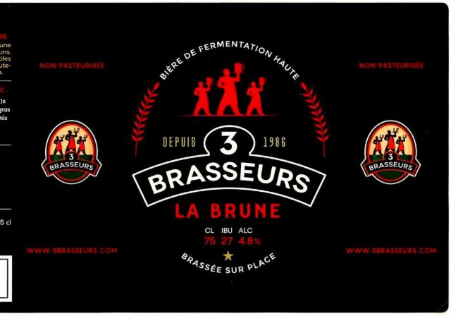 3 Brasseurs Brune 4.8%, Les 3 Brasseurs / The 3 Brewers Lille, France