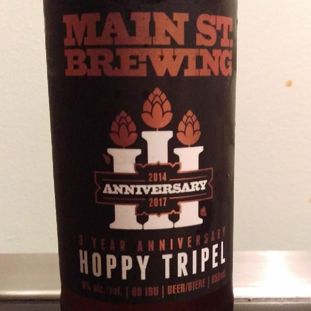 3 Year Anniversary Hoppy Tripel 8.0%, Main Street Brewing, Canada