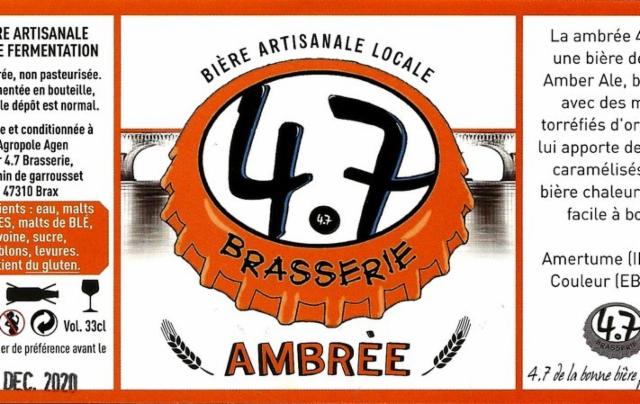 4.7 Ambrée 5.0%, Brasserie 4.7, France