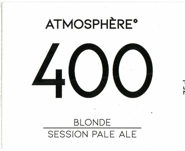 400 Blonde - Session Pale Ale 5.0%, Brasserie Atmosphère, France