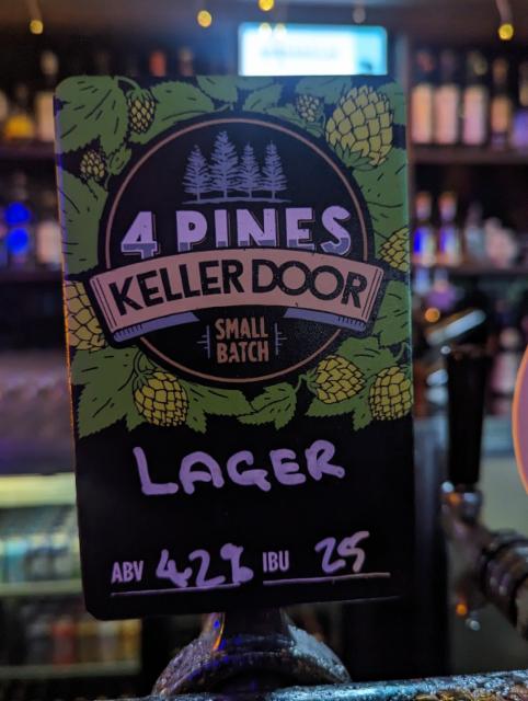 Keller Door Small Batch: Lager 4.2%, 4 Pines Brewing Company (AB InBev), Australia