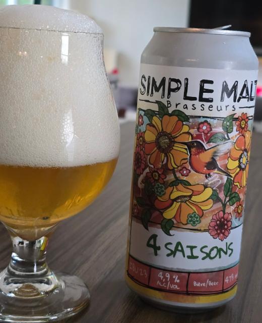 4 Saisons simple malte 4.9%, Simple Malt Brasseurs-Brasseurs Illimites, Canada