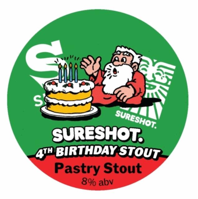 4th Birthday Stout 8.0%, Sureshot Brewing, England