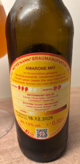 58 Amarone Mio 7.0%, Weyermann Biermanufaktur, Germany