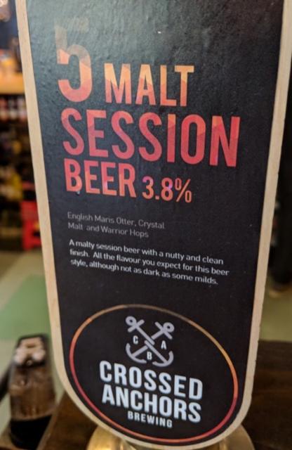 5 Malt Session Beer 3.8%, Crossed Anchors Brewery, England