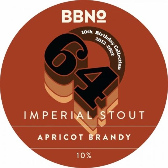 64 Imperial Stout - Apricot Brandy BA - 10th Birthday Edition 10.0%, Brew By Numbers, England