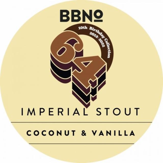 64 Imperial Stout - Coconut & Vanilla - 10th Birthday Edition 9.0%, Brew By Numbers, England
