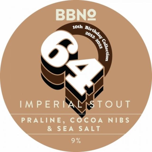 64 Imperial Stout - Praline, Cocoa Nibs & Sea Salt - 10th Birthday Edition 9.0%, Brew By Numbers, England