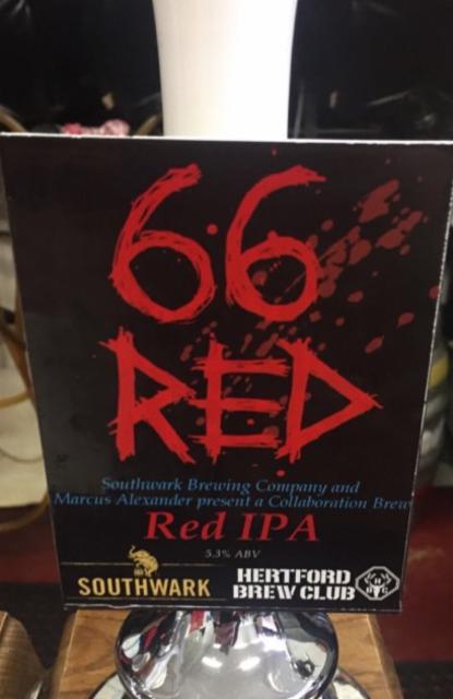 66 Red 5.3%, Southwark Brewing, England