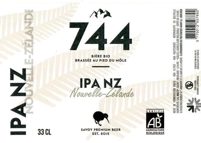 744 IPA NZ 5.5%, La Brasserie 744, France