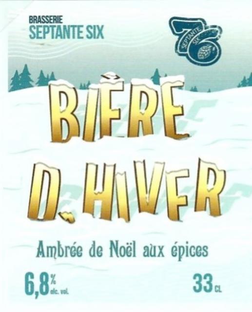 76 Bière D'Hiver 6.8%, Brasserie Septante Six, France