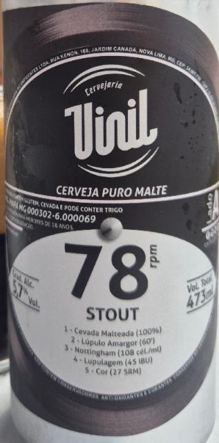78 rpm 5.7%, Cervejaria Vinil, Brazil